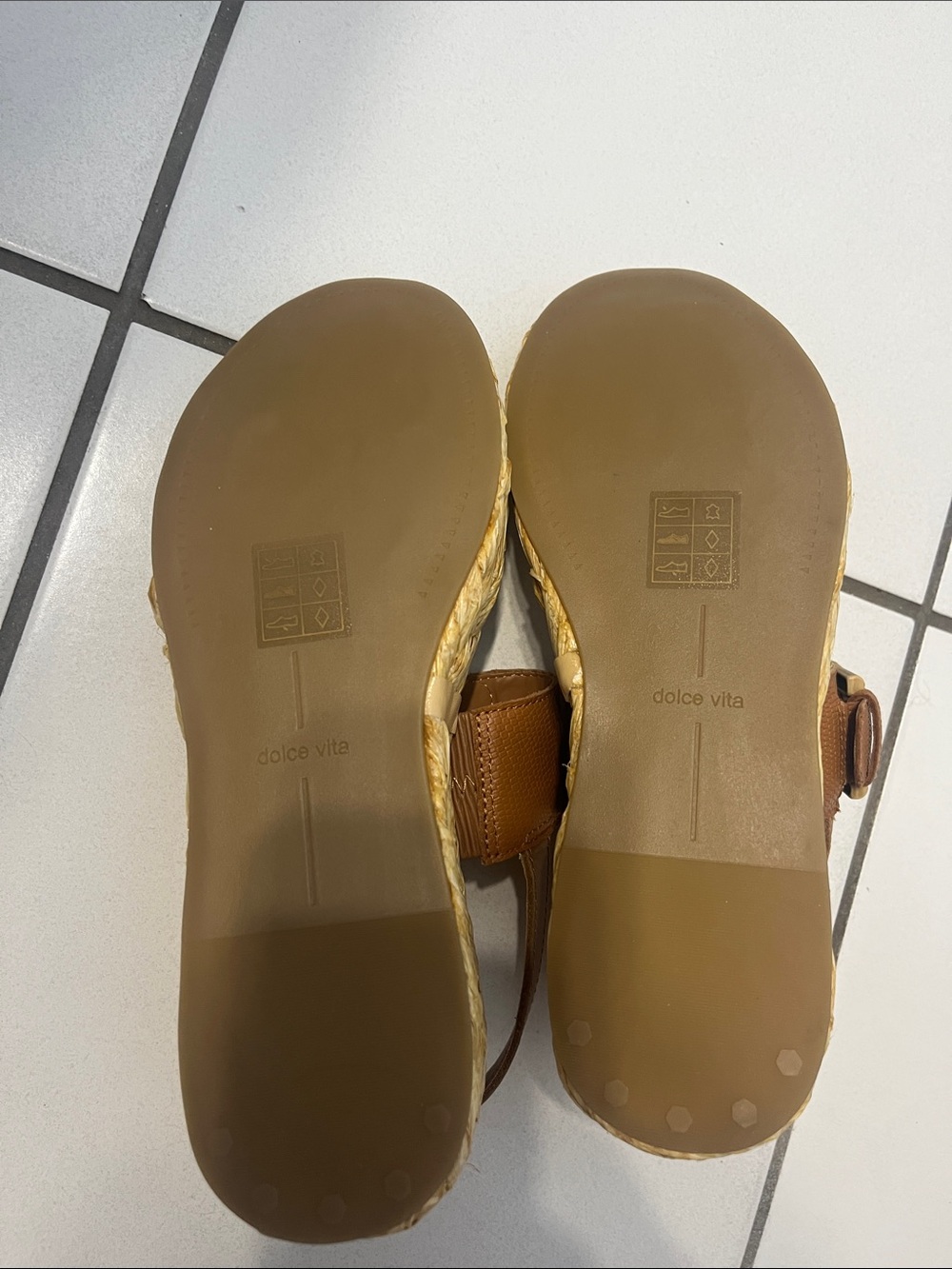 Dolce Vita Brown Tan Buckled Espadrille Sandals - Picture 6 of 7